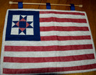 Handsewn American Flag Quilting Wall Hanging W  Rod Farmhouse Americana 18x12 