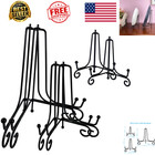 Plate Stands For Display 6pcs 4 6 8 Inch Black Iron Folding Metal Easel Holders