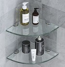 Bathroom Corner Organizer Shelves Shower Caddy Shelf Wall Mount Set Of 2 Glass 