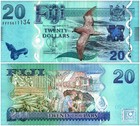 Fiji 20 Dollars  2012 Nd  P-117a  Unc W  Folder-card