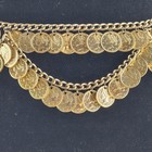 Vintage Y2k Goldtone Belly Dancer Metal Coin Belt Adjustable 35-40  Hipster Belt