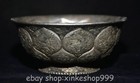 4 8  Marked Old Chinese Silver Dynasty Flower Bird Beast Circular Bowl