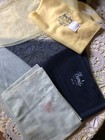 Vintage Set 3 1940   s 1950   s 60   s Unworn Stockings Garter Wear Yellow Mint Blue