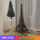 10 001-piece Eiffel Tower Building Blocks Set Led Lights Architect Toy 10307