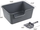 Set Of 4 High Wall Cat Litter Box With Scoop  Anti-splashing Kitty Litter Box
