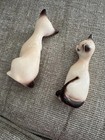 Vintage 60 s Unbranded Ceramic Siamese Cat Salt   Pepper Shakers Japan 4  Approx