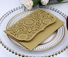 50 100pcs Hollowed-out Carved Lace Pattern Wedding Brithday Invitations Card