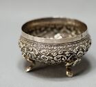 Victorian Repousse Sterling Silver Condiment Pot Twisted Snakes Serpents Feet