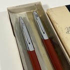 Vintage Papermate Capri Pen And Pencil Set In Box Excellent Condition Red