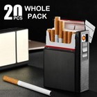 Cigarette Case W usb Electric Lighter Flameless Box Windproof Moisture Proof Box