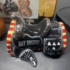 Roy Rogers Guitar   Saddle Salt   Pepper Shakers Western Cowboy New Vintage 