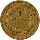1854  3 Gold Vf Uncertified  718