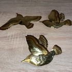 Vintage Homco Flying Brass Birds Wall D  cor Home Interiors Mcm Retro Set Of 3