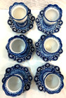 16 Piece Vintage Gzhel Russian Ceramic Blue   White Tea Set Hand Painted Signed