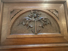 Antique Hand Carved  Wooden Door Reclaimed Architectural Floral French  Walnut 