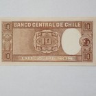 1947-1958 Chile 10 Pesos 10p Bank Note One Condor Banco Central De Chile St-10a