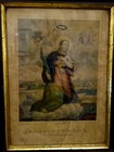 St Lucia Antiq 19th Lg Wood Wall Frame W  Also 19th Litho 208x271mm