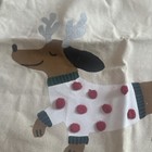 3-d  happy Paw-lidays   Big Canvas Bag Dachshund Dog Christmas Holiday 28    X 19   