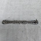 Vintage 2  Long Slim Silver Tone Flower Brooch Lapel   Tie Pin