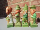 4 Vintage 1975 Hoffman Distillery Miniature Leprechaun Decanters