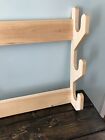 Amish Made Solid Pine Wood Unstained 3 Gun Rack Rifle Shotgun Wall Mount
