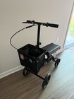 4-wheel Knee Walker Scooter  Hand Brakes  Basket  Metal plastic  Black