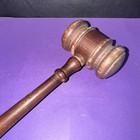 Vtg Wooden Gavel 10    Handcrafted Hard Wood Judge Auction Tool Rustic Display