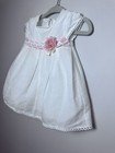Mayoral Baby Girl Size 2-4 Month White Linen Blend Dress New