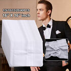 1-20pcs White Cotton Men Handkerchiefs Hanky Pocket Square Hankie Lot Vintage