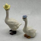 Vintage Hagen Renaker Set Of 2 Geese Mama   Papa Cowboy Hat Collector Cottage