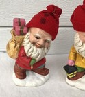 3ct Lot Vintage 1950   s Christmas 5 5    Gnomes Ceramic Elves Pixies Set Korea