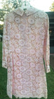 Vintage Lillie Rubin 1960 s Mini Dress Pink Lace lined Hippie Costume As Is
