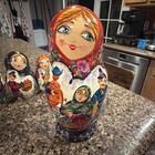 Vtg 1994 Russian Matryoshka Nesting Dolls Set Of 7 Signed Obrevko Hand Painted