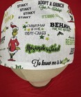 Men women Surgical Scrub Cap Lined Holiday Christmas Ugly Green Guy 100  Cotton
