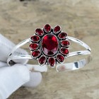 Red Garnet Gemstone Handmade Jewelry 925 Sterling Silver Cuff Bangle Bracelet