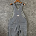 Vintage Round House Bib Overalls Mens 40x29 Hickory Stripe Railroad