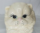 Vintage Ceramic Persian Cat Figure White Blue Eyes Artistic Gifts Kitten 