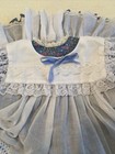 Vintage Euc Bryan Full Circle Baby Girl Dress Blue Floral White Pinafore Sz 24m