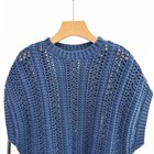 Womens Brunello Cucinelli New Round Neck Sleeveless Hollow Loose Knitted Top