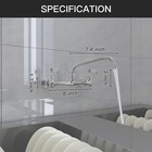 Commercial Kitchen Sink Faucet 8 In Center 2 Handle 8  Swivel Spout Wall Mount