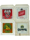 Lot Of 4vintage Carnival Fair Glass Mirror Assorted Beer 6x6 Inch Original Frame