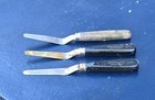 3 Vintage Grumbacher  870 Palette Knives 3  Offset Wood Handle Usa japan