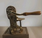 Vintage French Solid Brass Vintner Wine Cork Opener Corkscrew Cherubs Heavy Duty