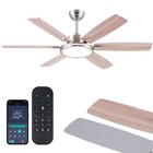 52  Ceiling Fan With Lights   Remote Control - Brushed Nickel Modern Design