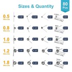 80pcs Torsion Spring Assortment Kit 20 Sizes 60 90 120 180 Degree Stainless   