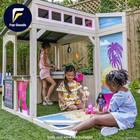 Barbie Seaside Wooden Outdoor Playhouse With Attachable Doll Table And Chairs