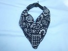 Dog pet Nylon Collar With Black Print Bandana Size Medium By Msr Imports New   