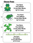 30 Cartoon Frog Personalized Address Labels