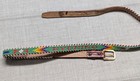Vintage Beaded Leather Native American Indian Belt 38 Tooled Wyoming Western