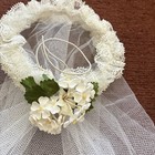 Girls Vintage Double Tiered Lace Communion Veil With Headband 23   